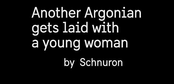  Argonian gets laid with a lonely young woman